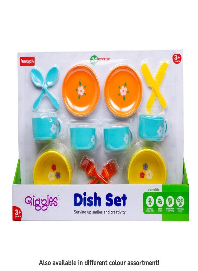 Giggles Funskool Dish Set - Colourful Pretend and Play Cooking Set, Role Play, Toy for Kids, 3 Years and Above, Preshool Toys, 24 Piece Set, Multicolour - Image 2